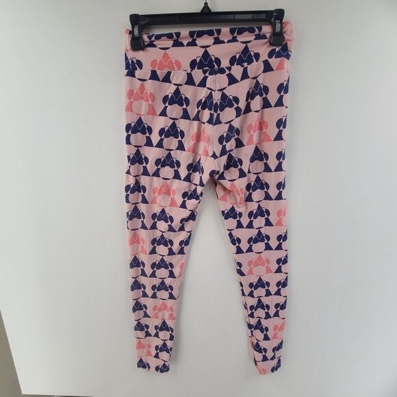 LulaRoe Women's Two Pack Leggings Pink/Blue One Size Disney Themed Soft Strech - Picture 11 of 12